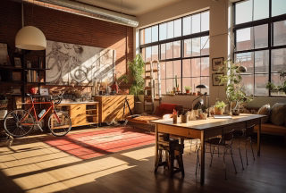 Chic urban loft with industrial elegance and artistic decor by VGB Builder